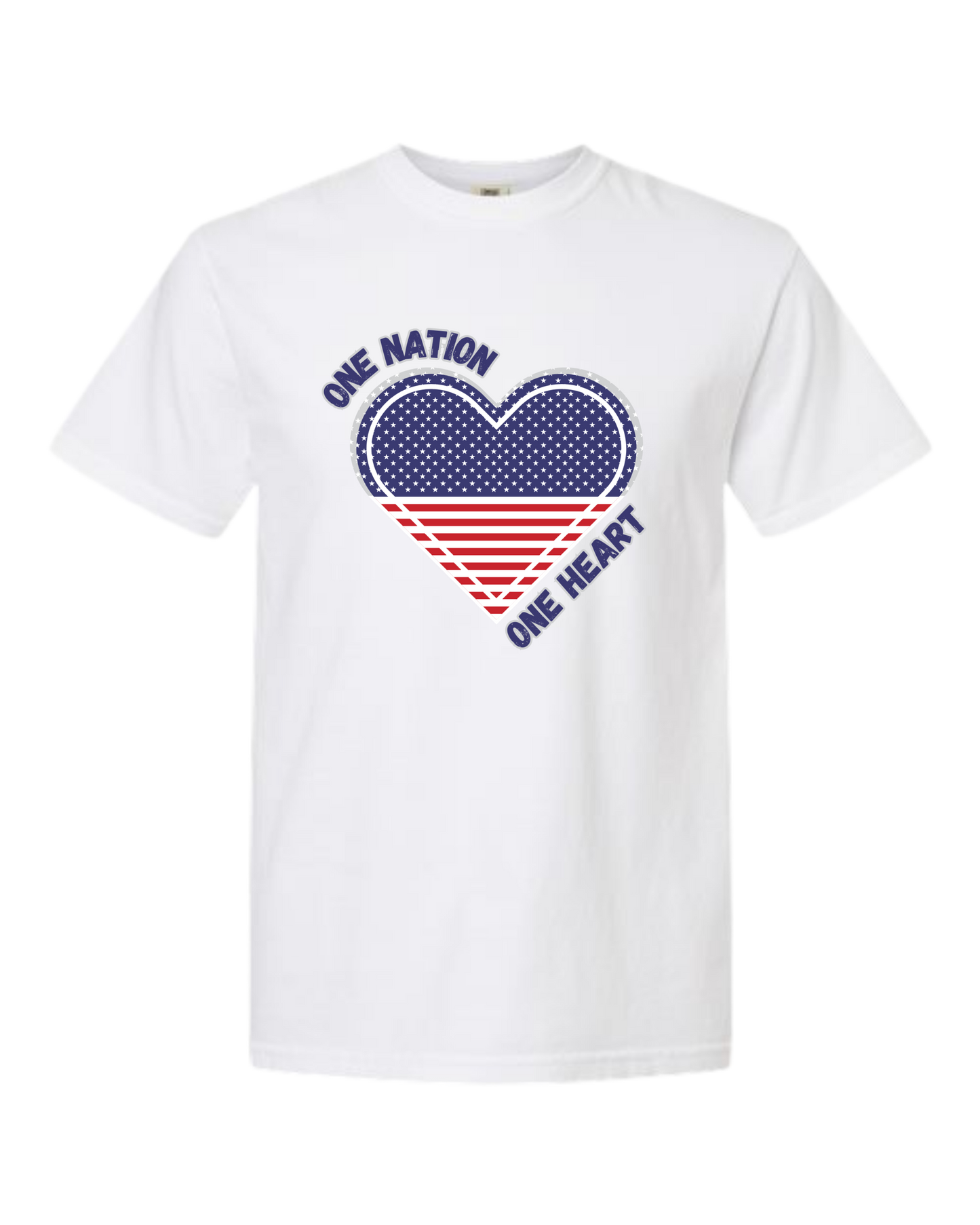 One Nation One Heart - Comfort Colors - Heavyweight Unisex Tee - Neutral Colors