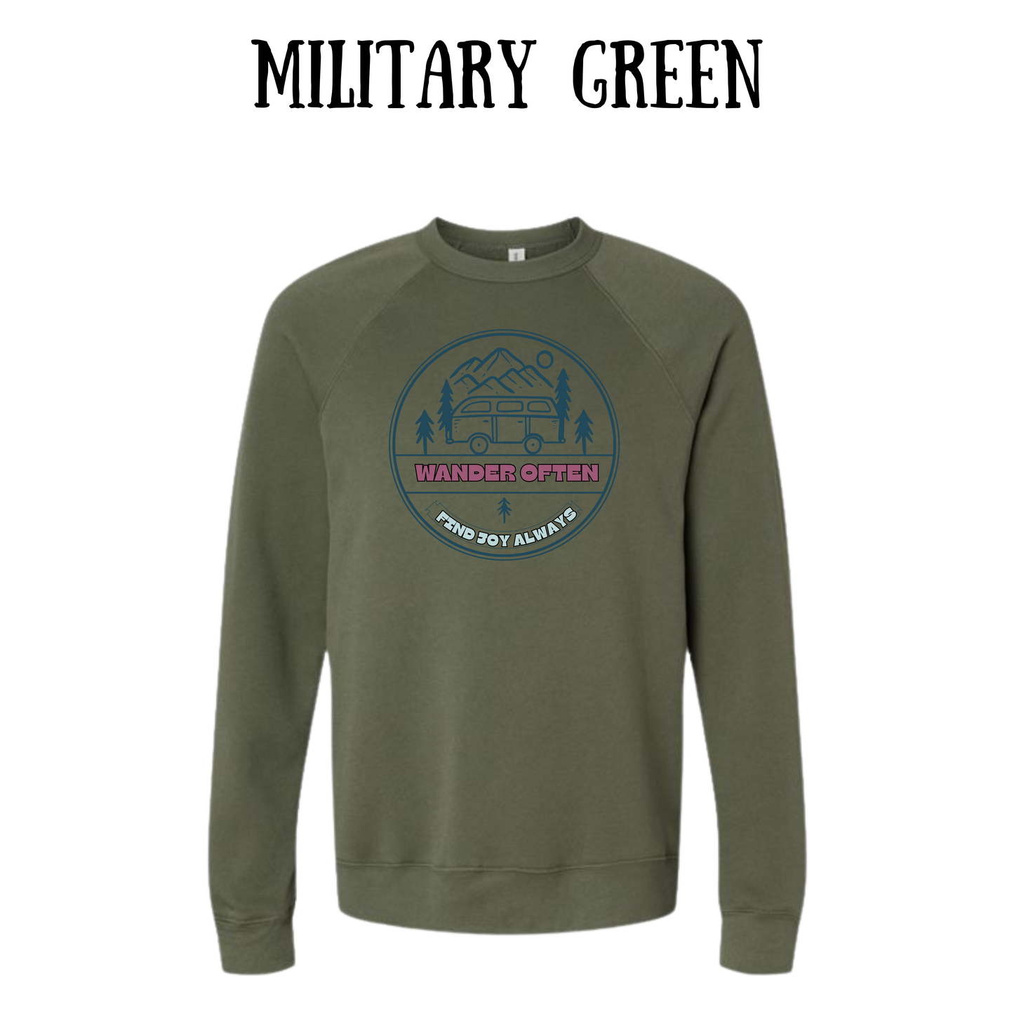 CP - Wander Often - Sponge Fleece Raglan Sweatshirt - Greens, Neutrals