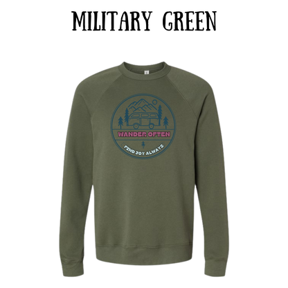CP - Wander Often - Sponge Fleece Raglan Sweatshirt - Greens, Neutrals