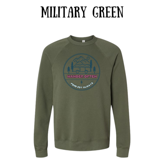 CP - Wander Often - Sponge Fleece Raglan Sweatshirt - Greens, Neutrals