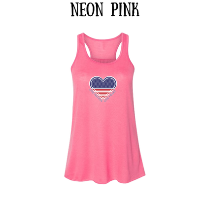 PP - One Nation One Heart - Women's Flowy Racerback Tank