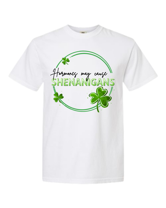 Hormones May Cause Shenanigans - Comfort Colors - Heavyweight Unisex Tee - Neutral Colors