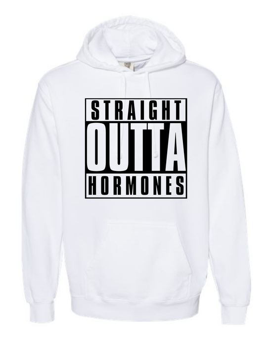 Straight Outta Hormones - Comfort Colors - Hooded Sweatshirt - Assorted Colors