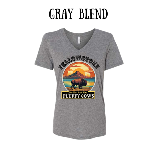 CP - Yellowstone: Fluffy Cows - Women's V-Neck - Assorted Colors