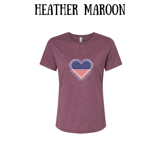 PP - One Nation One Heart - Women's Relaxed Fit Tee - Assorted Colors