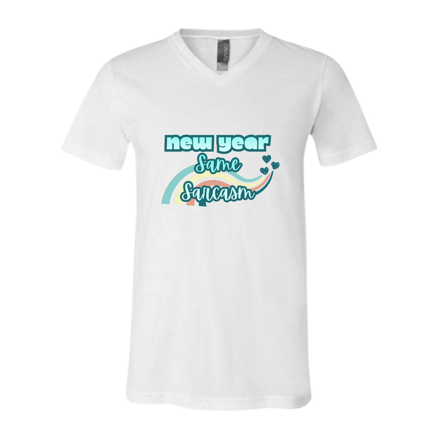 New Year Same Sarcasm - Bella+Canvas - Unisex V-Neck - Neutral Colors