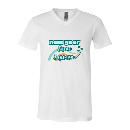 New Year Same Sarcasm - Bella+Canvas - Unisex V-Neck - Neutral Colors