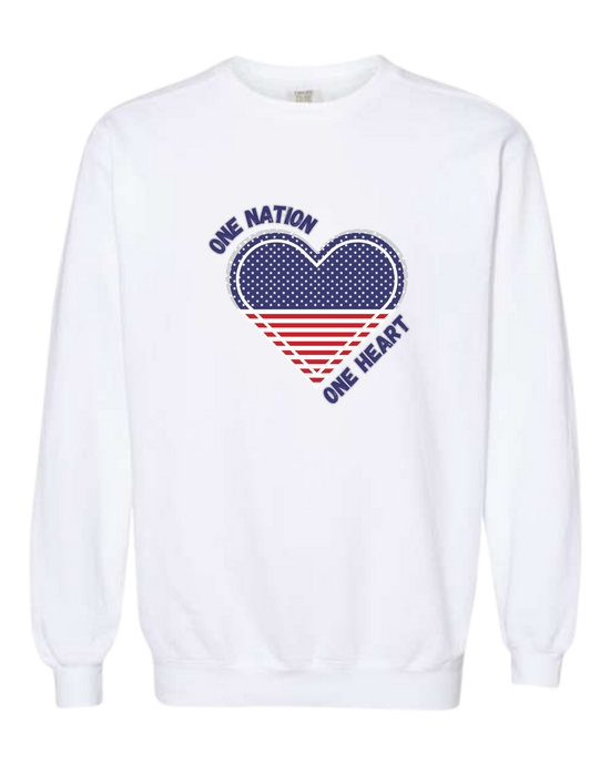 One Nation One Heart - Comfort Colors - Sweatshirt - Assorted Colors