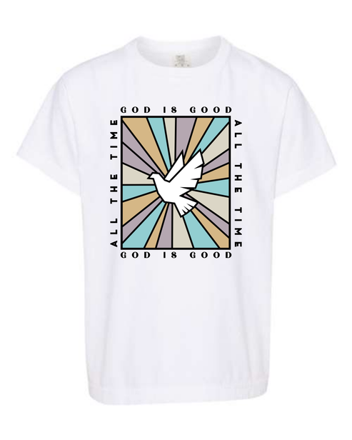 God Is Good - Comfort Colors - Heavyweight Youth Tee - Neutral Colors & Blues