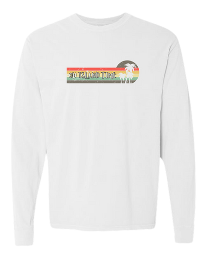 On Island Time - Comfort Colors - Heavyweight Long Sleeve Tee - Neutral Colors
