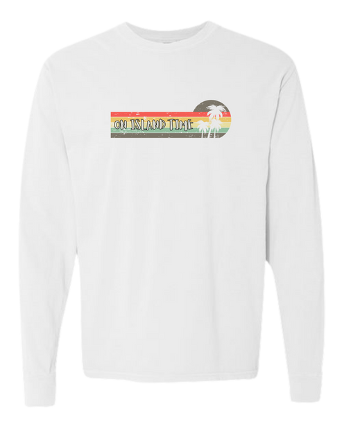 On Island Time - Comfort Colors - Heavyweight Long Sleeve Tee - Neutral Colors