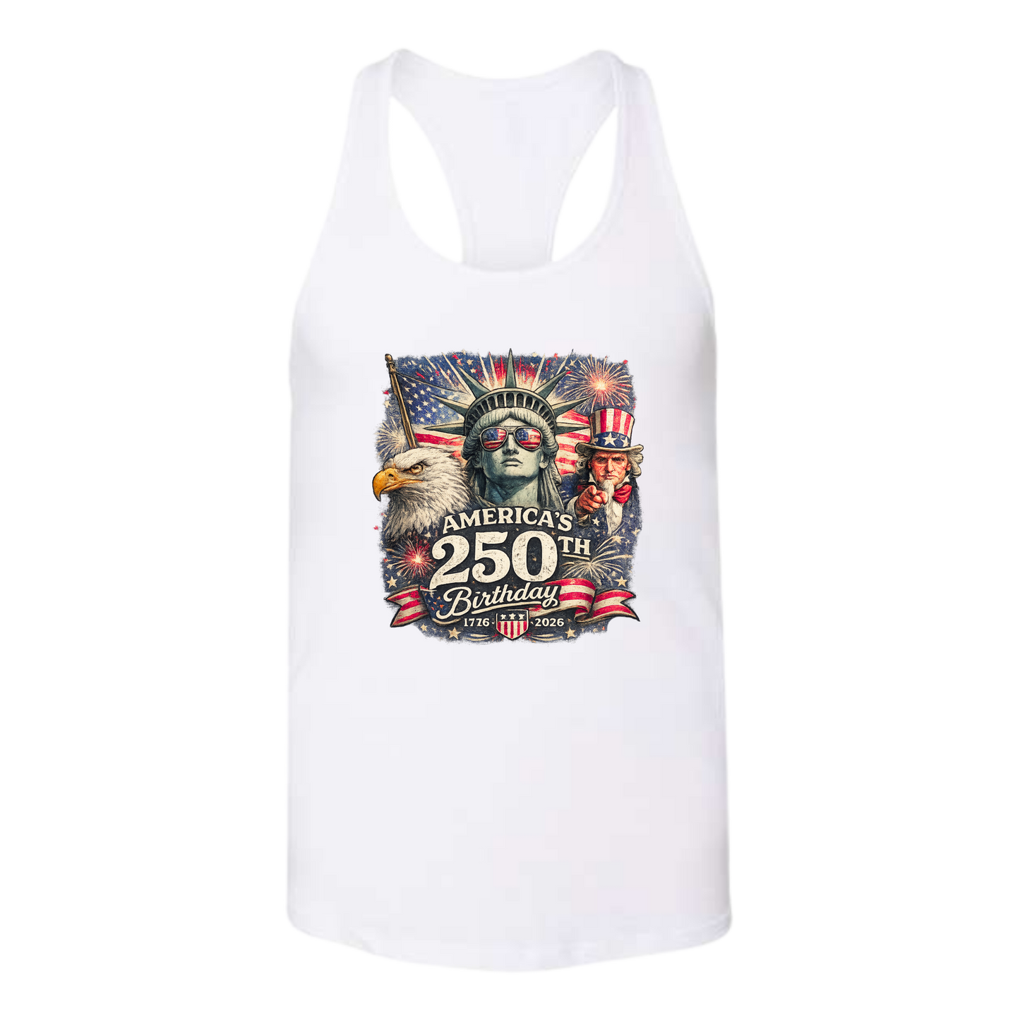 America's 250th Birthday - Bella+Canvas - Women's Jersey Racerback Tank