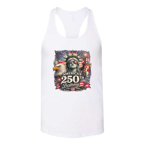 America's 250th Birthday - Bella+Canvas - Women's Jersey Racerback Tank