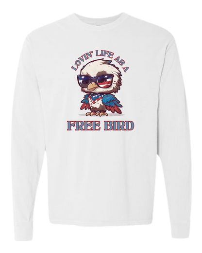 Lovin' Life as a Free Bird - Comfort Colors - Heavyweight Long Sleeve Tee - Neutral Colors