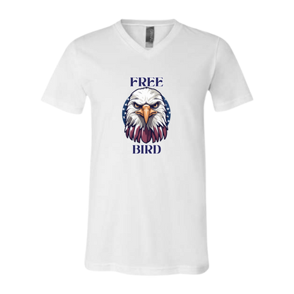 Free Bird - Bella+Canvas - Unisex V-Neck - Neutral Colors