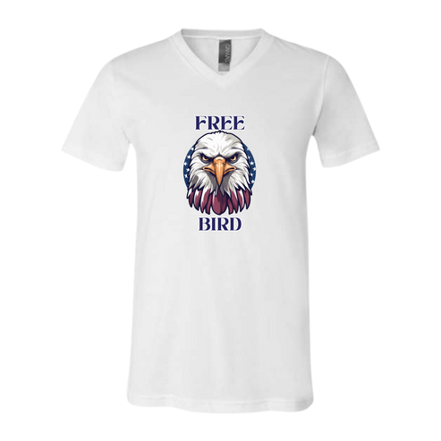 Free Bird - Bella+Canvas - Unisex V-Neck - Neutral Colors