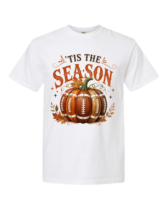 'Tis Football Season - Comfort Colors - Heavyweight Unisex Tee - Neutral Colors