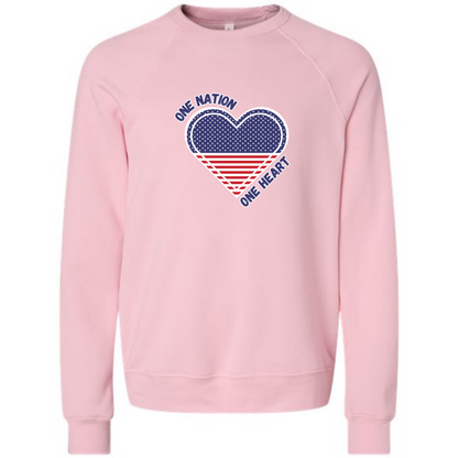 One Nation One Heart - Sponge Fleece Raglan Sweatshirt - Assorted Colors