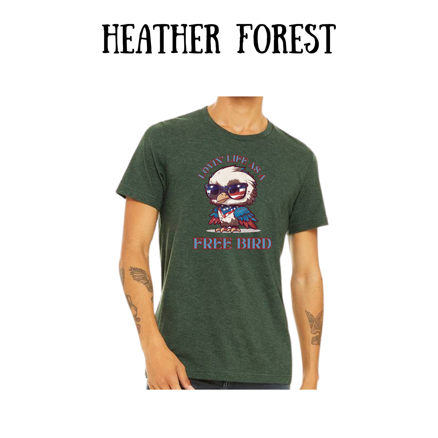 PP - Lovin' Life As A Free Bird - Unisex Tee - Greens
