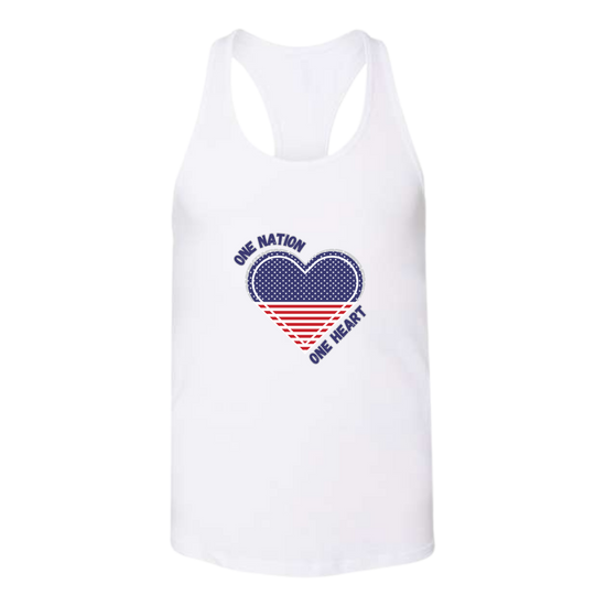 One Nation One Heart - Bella+Canvas - Women's Jersey Racerback Tank