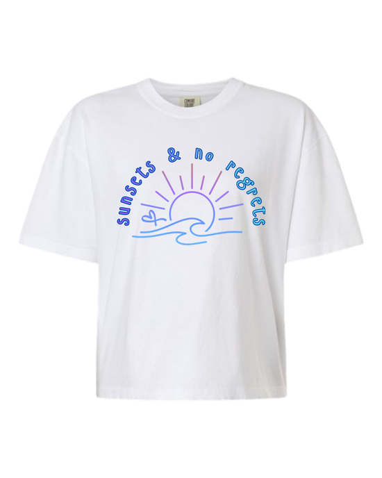 Sunsets & No Regrets - Comfort Colors - Boxy T - Assorted Colors
