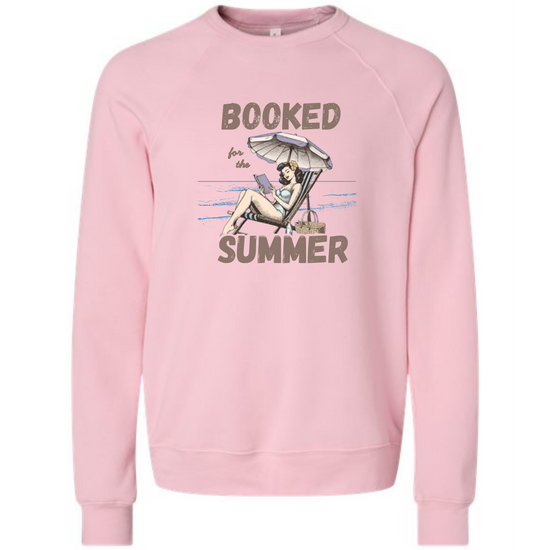 Booked for the Summer - Sponge Fleece Raglan Sweatshirt - Assorted Colors