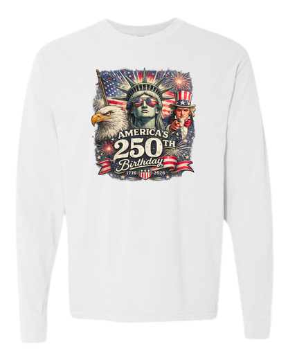America's 250th Birthday - Comfort Colors - Heavyweight Long Sleeve Tee - Neutral Colors