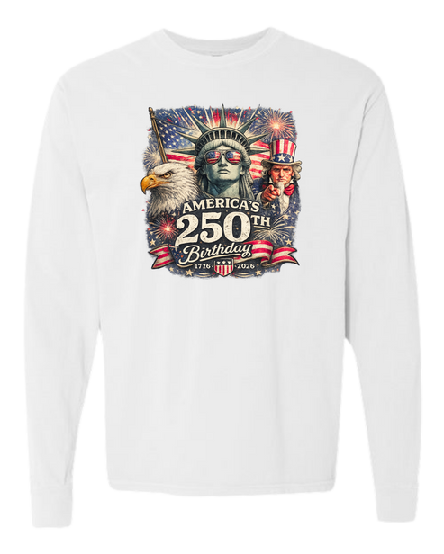 America's 250th Birthday - Comfort Colors - Heavyweight Long Sleeve Tee - Neutral Colors