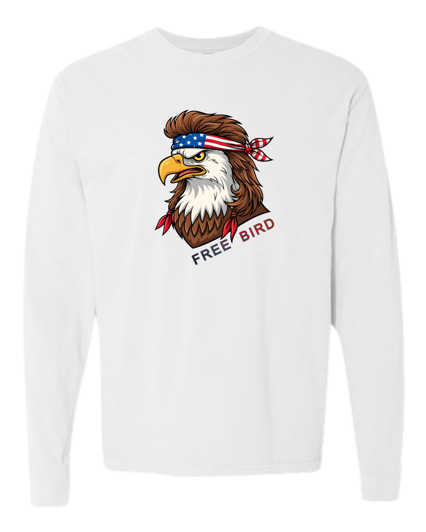 Rockin Free Bird - Comfort Colors - Heavyweight Long Sleeve Tee - Neutral Colors