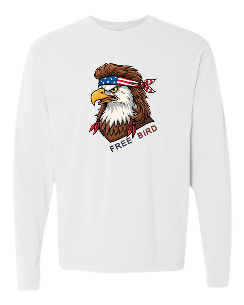 Rockin Free Bird - Comfort Colors - Heavyweight Long Sleeve Tee - Neutral Colors