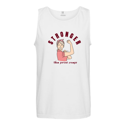 Stronger Than Period Cramps - Comfort Colors - Unisex Tank - Neutral Colors & Blues
