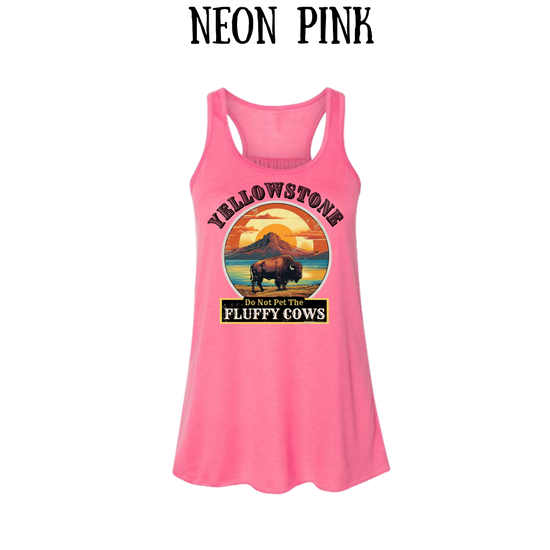 CP - Yellowstone: Fluffy Cows - Women's flowy racerback Tank