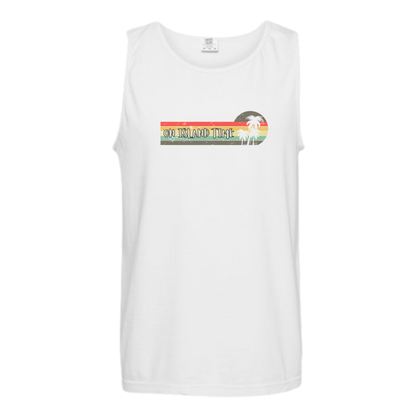 On Island Time - Comfort Colors - Unisex Tank - Neutral Colors & Blues