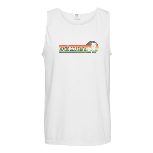 On Island Time - Comfort Colors - Unisex Tank - Neutral Colors & Blues