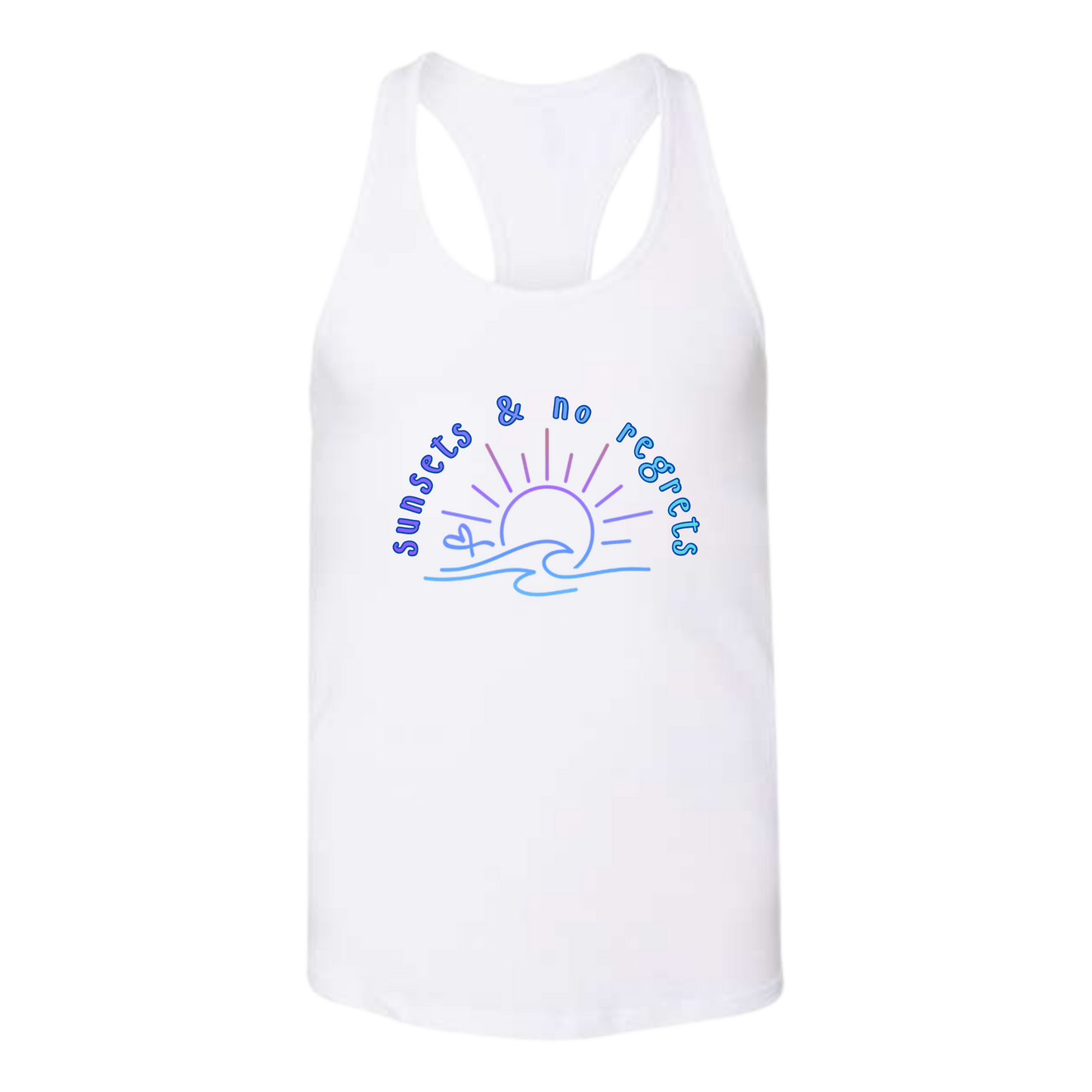 Sunsets & No Regrets - Bella+Canvas - Women's Jersey Racerback Tank