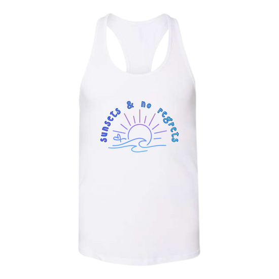 Sunsets & No Regrets - Bella+Canvas - Women's Jersey Racerback Tank