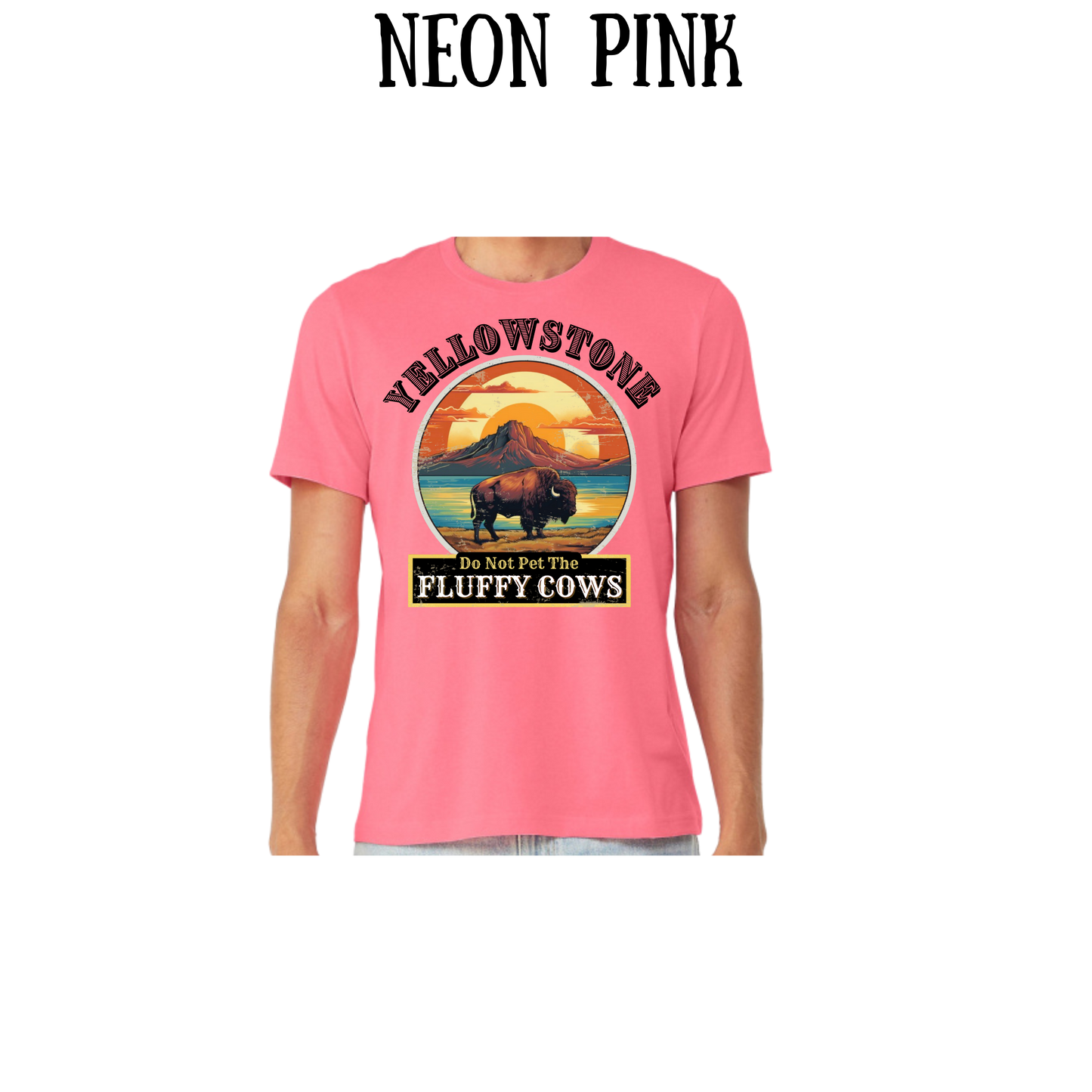 CP - Yellowstone: Fluffy Cows - Unisex Tee - Pinks, Purples, Neutrals