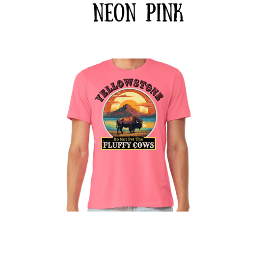 CP - Yellowstone: Fluffy Cows - Unisex Tee - Pinks, Purples, Neutrals
