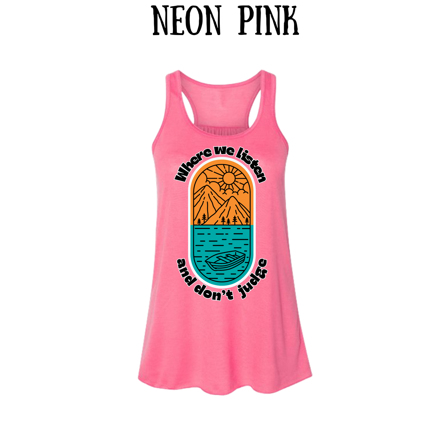 CP - Where We Listen and Don't Judge - Women's Flowy Racerback Tank