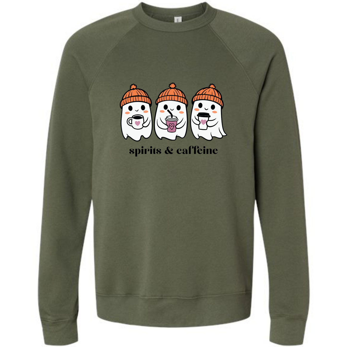 HP - Spirits & Caffeine - Sponge Fleece Raglan Sweatshirt - Greens, Neutrals