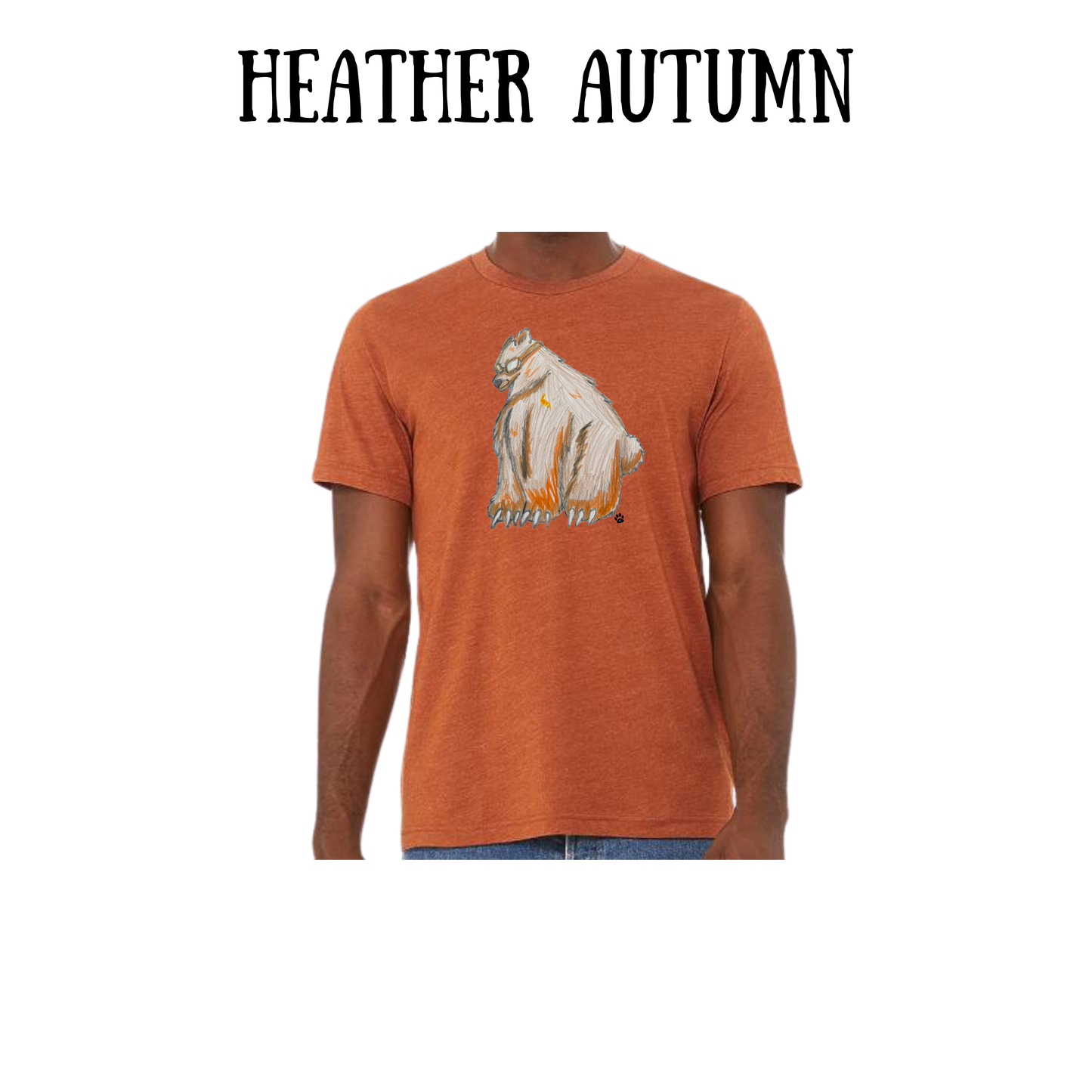 AC - Muscle Bear - Unisex Tee - Yellows, Oranges, Reds