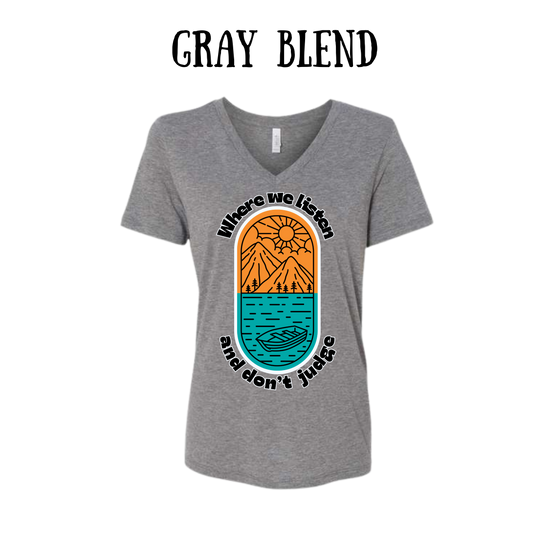 CP - Where We Listen and Don't Judge - Women's V-Neck - Assorted Colors