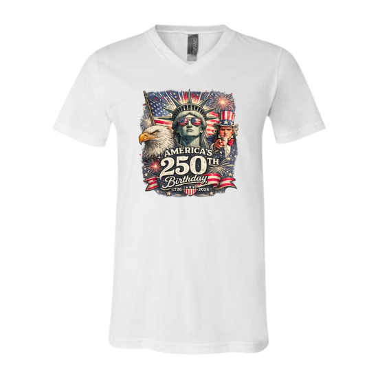 America's 250th Birthday - Bella+Canvas - Unisex V-Neck - Neutral Colors