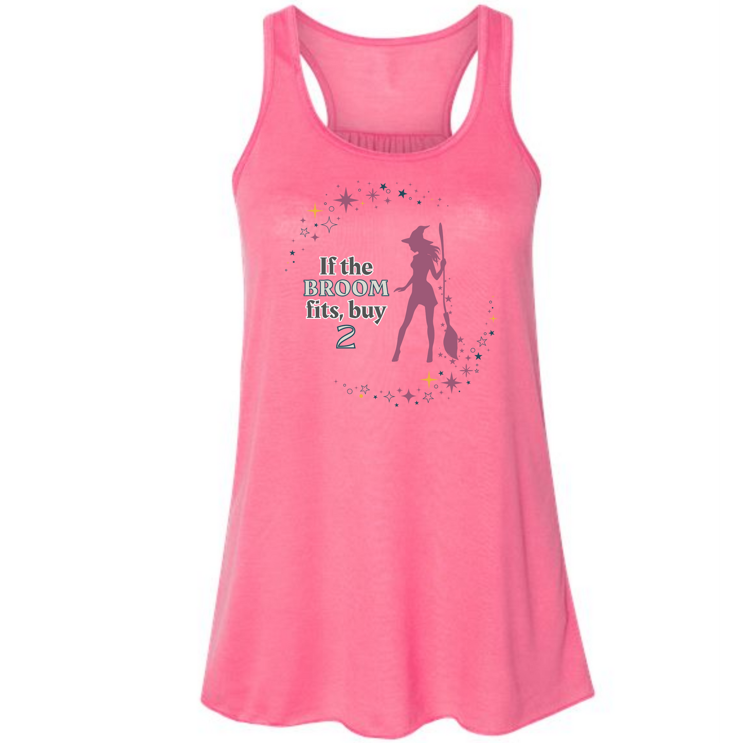 HP - If The Broom Fits - Women's Flowy Racerback Tank