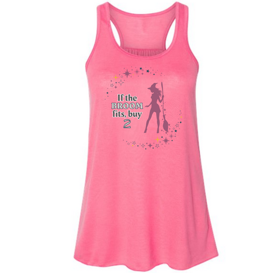HP - If The Broom Fits - Women's Flowy Racerback Tank