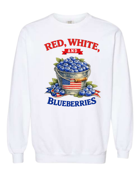 Red, White, And Blueberries - Comfort Colors - Sweatshirt - Assorted Colors