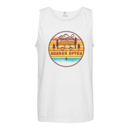 Wander Often - Comfort Colors - Unisex Tank - Neutral Colors & Blues