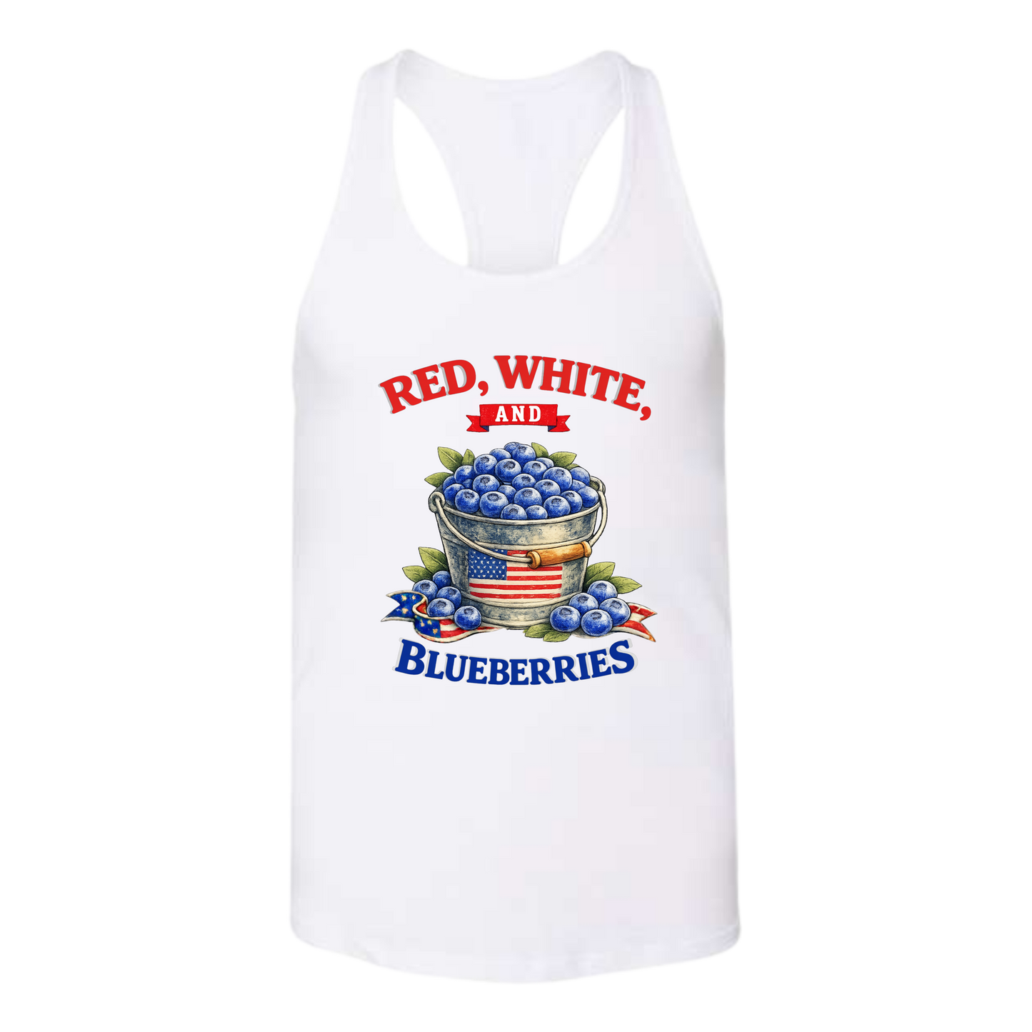 Red, White, And Blueberries - Bella+Canvas - Women's Jersey Racerback Tank