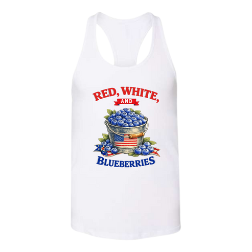 Red, White, And Blueberries - Bella+Canvas - Women's Jersey Racerback Tank