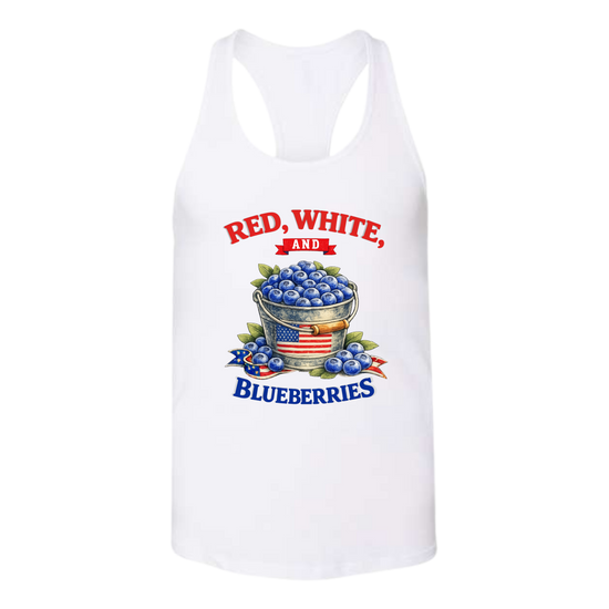 Red, White, And Blueberries - Bella+Canvas - Women's Jersey Racerback Tank